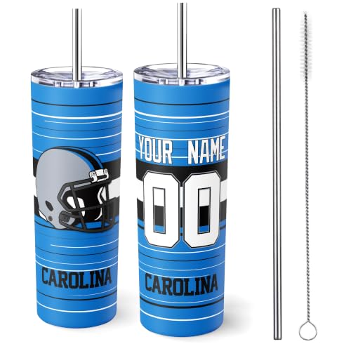 Image of Carolina Tumbler 20oz Travel Mug Custom Name and Number Gifts