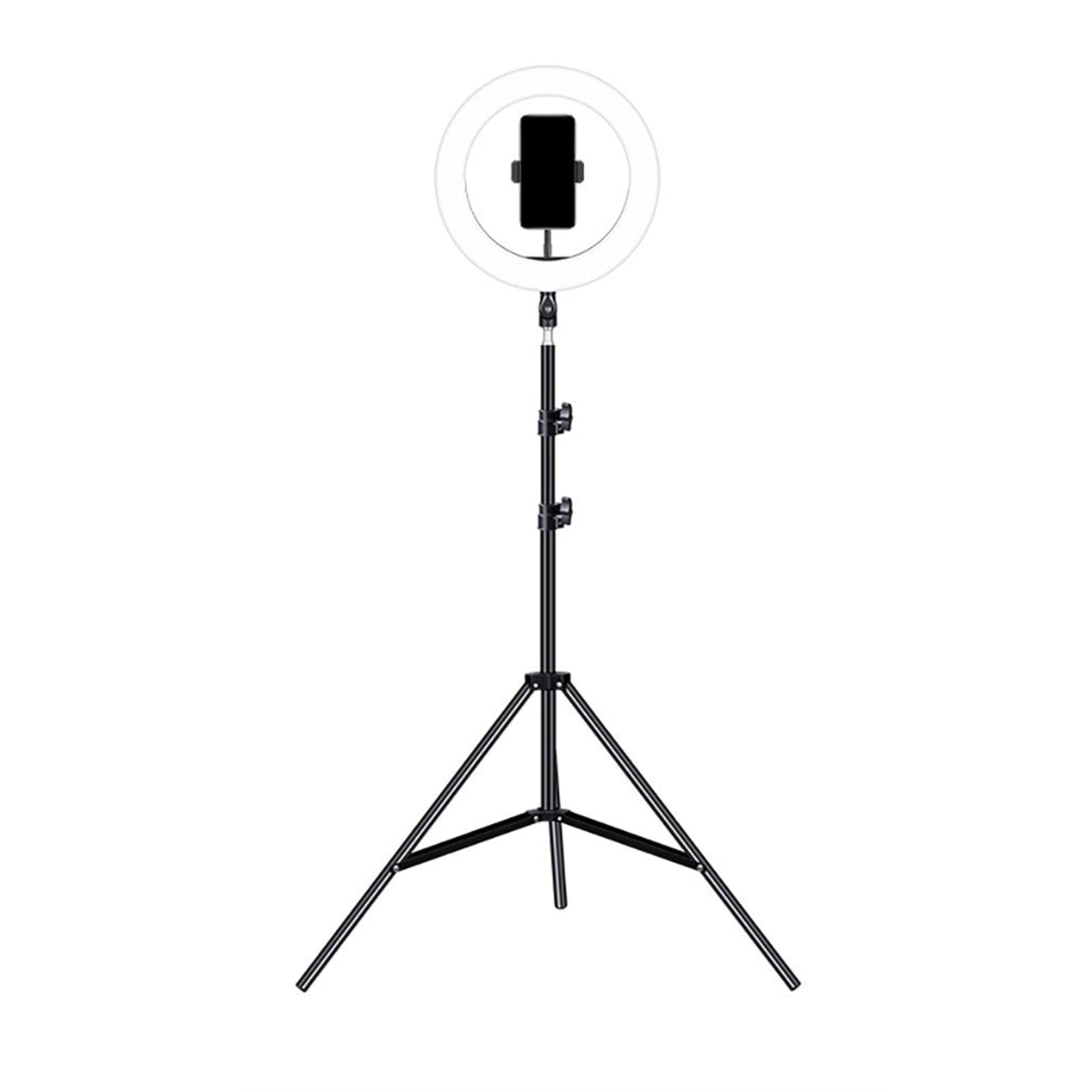 Treppiede con luce di riempimento per selfie, luce per fotografia ad anello dimmerabile con 3 modalità colore, supporto per telefono cellulare per video, trucco (dimensioni : 26 cm di luce) (32 cm