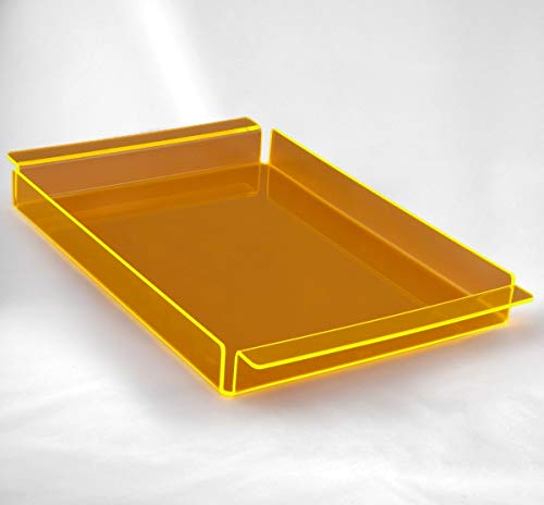 Hansen Tablett/Serviertablett/Servierplatte/Frühstückstablett/Tray aus orange-transparentem Acryl/Acrylglas - groß (510 x 310 x 30 mm) Cover