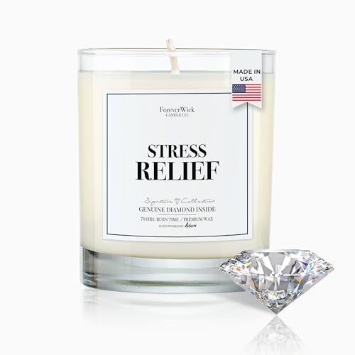 Foreverwick Stress Relief Candle | Diamond Candle Gift | Relaxing Scent | Aromatherapy for Bath Destress & Clearance | Strong Scented Candles for Decor | 14 oz & 70 Hours Burning Time