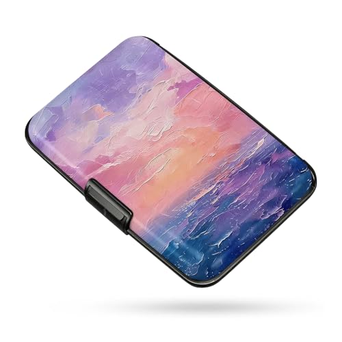 Credit Card Holder RFID Aluminum card case sunset mini Wallet Women Men