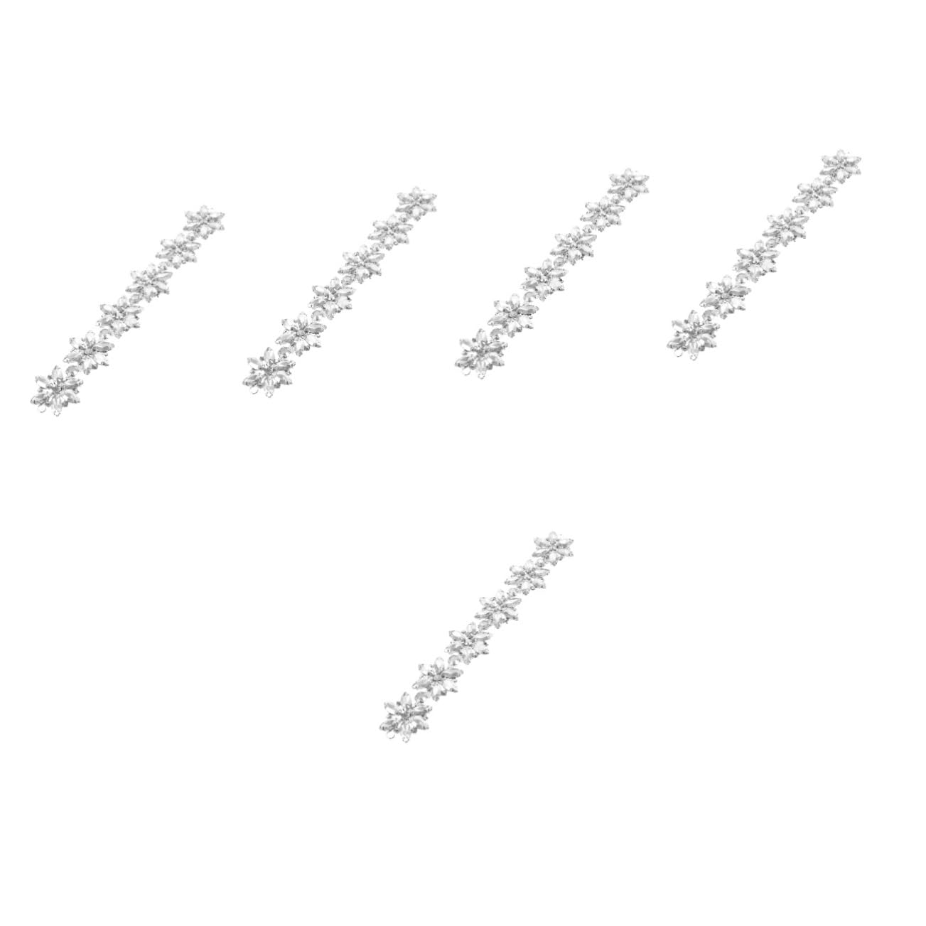 SEWACC 5stücke Strass-blumenapplikation Für Hochzeitsgürtel Dekorative Strass-patches Für Kleidung Schuhe Accessoires Blättriges Design Für -projekte Und Anlässe