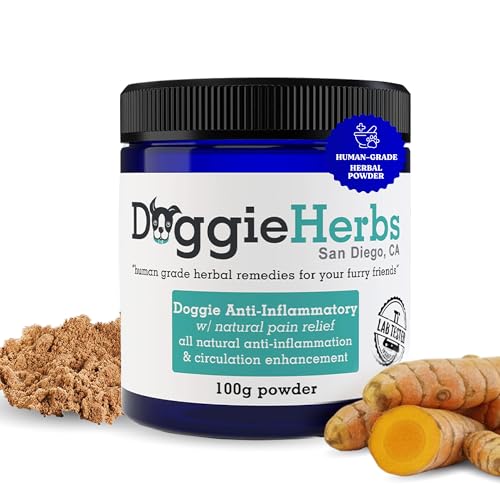 Doggie Herbs Natural Anti-Inflammatory Support – Clinical Grade Corydalis, Curcumin & Turmeric Blend – TCM Doctor Formulated Powder for Stiffness, Aches & Hip Dysplasia Relief 100g