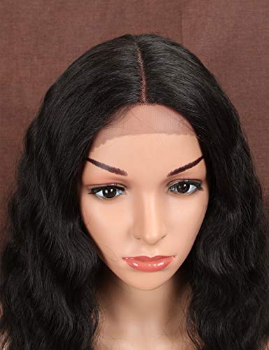 Style Icon Lace Front Wigs 15" Synthetic Wavy Wig Ombre Lace Wigs for Women Heat Resistant 130% Density Wig (15" Short Wavy Wig, 2)