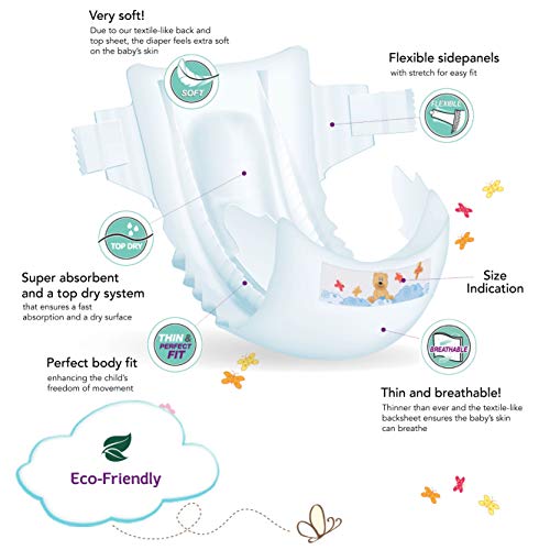 Bambo Nature Eco Friendly Baby Diapers Classic for Sensitive Skin, Size 6 (35-66 lbs), 22 Count - Thumbnail 3