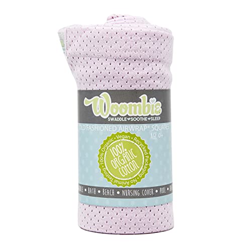 Image of Woombie AirWrap Organic Swaddle - Old Fashioned Receiving Blankets for Babies - Lightweight, Vented Design, Light Lilac, 44 x 44 in.