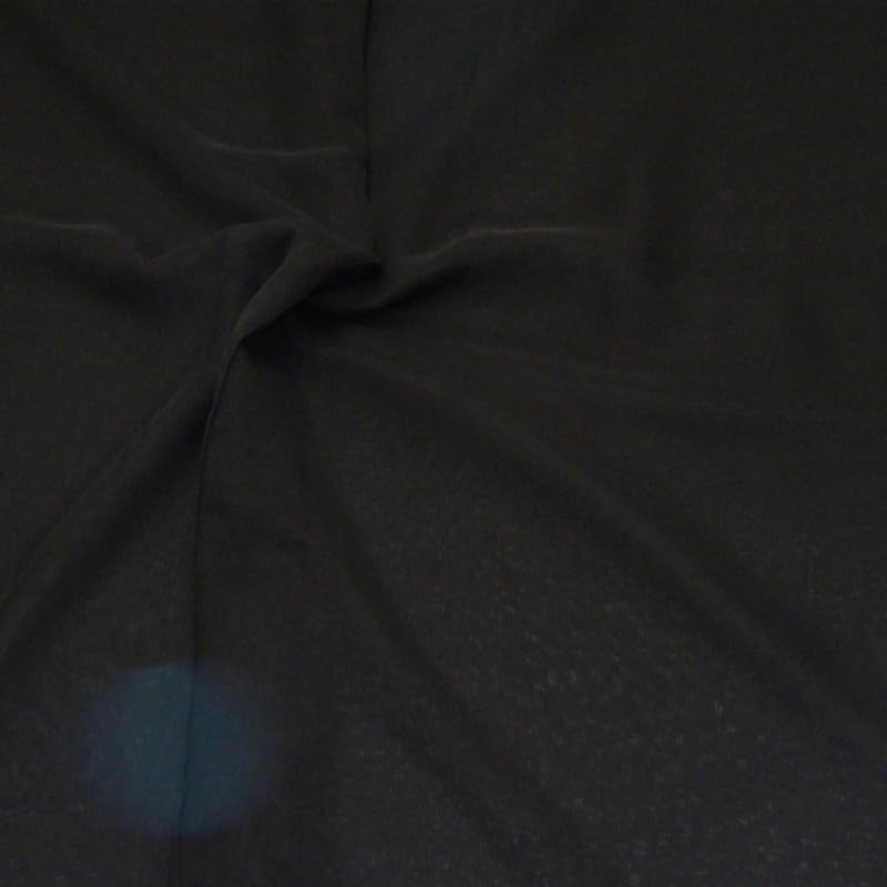 EU Fabrics Uni Georgette Kreppstoff | 100% Polyester Material zum Nähen und Schneidern | Futterstoff für Dekorationen und Vorhänge | Chiffonstoff Meterware (Schwarz, 1 Meter x 150 cm)