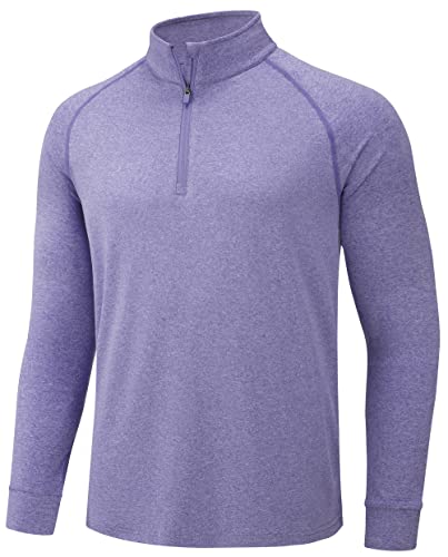 TACVASEN Men's 1/4 Zip Shirts Long Sleeves Lightweight Sun Protection UPF 50+ Tops Running Workout Golf