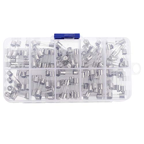 VILLCASE 100Pcs Tubo de Cartucho de Vidro FusÃ­vel Kit de FusÃ£o RÃ¡pida Kit de ColeÃ§Ã£o de FusÃ­ve