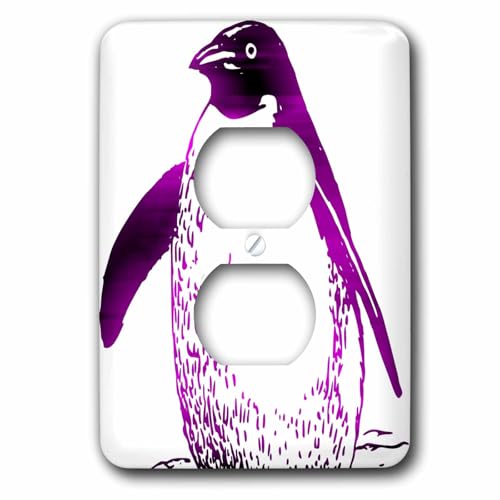 Pingouin violet plaque de finition 3dRose pour remplacer interrupteur terne - 2