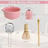ASSRECT Zestaw do herbaty Matcha Ceremonial Matcha z trzepaczką bambusową, ceramiczną miską, uchwytem, miarką i przesiewaczem ze stali nierdzewnej, idealny dla matcha latte, początkujących i