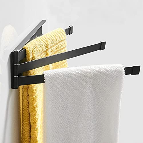 Toallero giratorio para toallas, barra de toalla de hierro, soporte giratorio para toallas, organizador de toallas montado en la pared con 3 brazos, accesorios de baño, estante de toallas de baño de