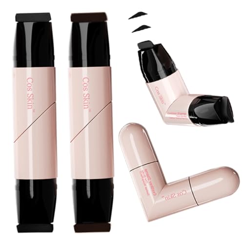 Set de 2 delineadores estampador con doble punta negro y marrón