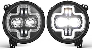 KIWI MASTER 9 Inch Round LED Headlights Halo DRL for Jeep Wrangler JL 2018-2022 Jeep Gladiator JT Accessories High Low Beam Headlight with Daytime Running Lights (New Version Adjustable Screw)