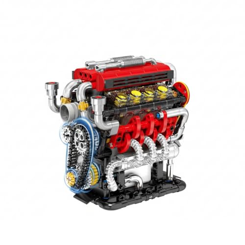 V8 Engine Building Set V8 Engine Model kit That Run Build Your Own Mini V8 Model Engine Kit with Motor Home or Office Décor STEM Physical Science Experiment Toy for Kids 8+ and Adults(538PCS)