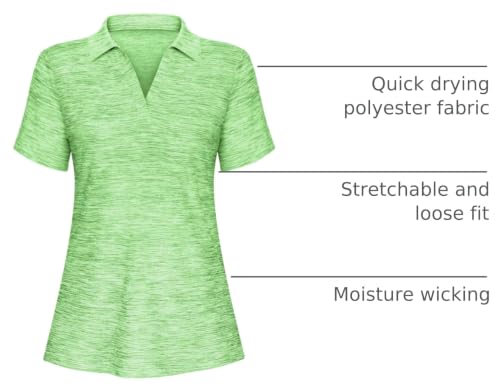Image of Cucuchy Womens V Neck Golf Polo Shirts Moisture Wicking Sports Workout Tops