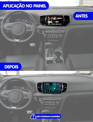 Moldura De Painel 2 Din 9 Polegadas Sportage 2015 a 2018 Prata