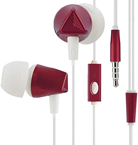 Kingyou Wired In-ear Earphones Headphones Earbuds with Mic for iPhone iPod iPad Android Smartphones, Tablets, MP3 Players (KF01 Red)