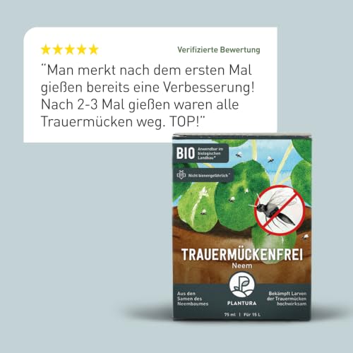 Plantura Trauermückenfrei Neem, 75 ml für ca. 30 Pflanzen – Ansicht 6