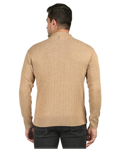 Image of Men Woolen Round Neck Solid Striped Design Pullover Heavy Rainbow Fabric Winter Wear Pure Wool Cardigan for Men Fully Warm Pullover Free Sizes