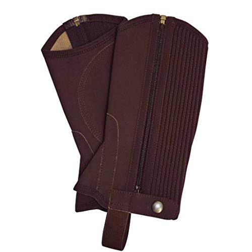 Chaps d'équitation marron foncé avec élastique HKM mini-chaps imitation nubuck taille S