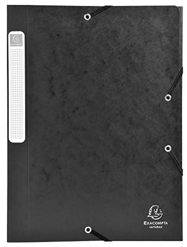 Exacompta - Ref 14016H - Cartobox Pressboard Filing Box - 25 x 33cm, Suitable for A4 Documents, Elastic Straps on 2 Corners, 40mm Spine, FSC-Certified - Black - Image 2