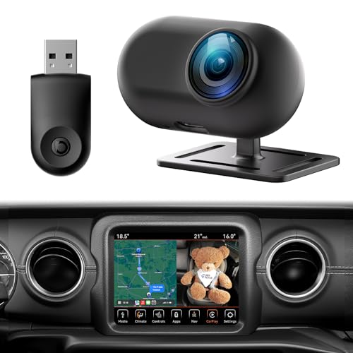 JOYTUTUS Baby Car Camera with Wireless CarPlay Adapter, 1080P HD Rear Seat Monitor Display on Car...