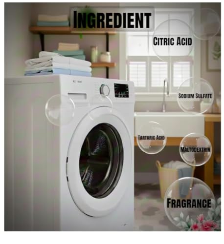 Image of Washing Machine Descaler Compatible with Samsung Washing Machines | Drum Cleaner Powder for Front Load & Top Load | Removes Limescale, Dirt & Odour | Pack of 10 (100g Each)