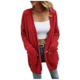 Winterjacke Damen,Leichter Steppmantel Übergang Wassersäule Regenjacke Retro Jacke Hermelin Mantel Leichte Regenjacke Anzugjacken Leichte Mäntel E Strickjacken Koch Jacken(Rot,L)