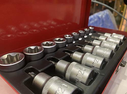 Jogo De Soquetes Torx Macho E Fêmea C/16 Peças