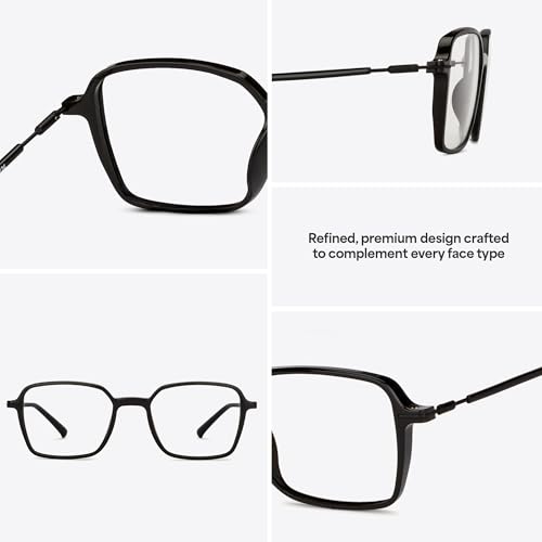 Image of LENSKART BLU | Zero Power Blue Cut Computer Glasses | Anti Glare, Lightweight & Blocks Harmful Rays | Black Full Rim Round | 100% UV Protected | For Men & Women | Medium | LB E14789