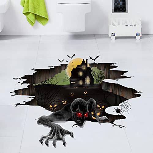 3D Halloween Floor Wall Stickers Ghost Hands Scratching Floor Wall Decals Scary Spooky Castle Floor Stickers For Living Room Bedroom Bar Pub Party Supplies #TOP1