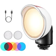 ZENIKO VC3 Bi-Color LED Camera Light with Cold Shoe, Small LED Video Light with Fresnel Lens and Filters, Retro Round Head Mini Video Light for Photography Vlogging Content Creation