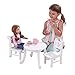 KidKraft Wooden Queen-Anne Style Lil' Doll Table & Chair Set for 18-Inch Dolls - White, Gift for Ages 3+