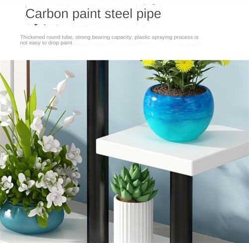 Support de plantes d'angle en métal robuste avec étagère stable de table