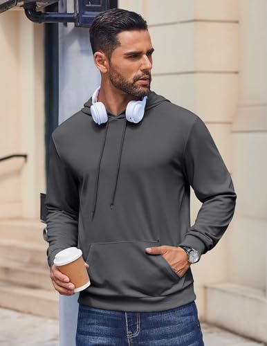 COOFANDY Mens Hoodies Pullover Long Sleeve Casual Fashion Sweatshirts Drawstring Gym Hooded Shirt with Kanga Pocket2