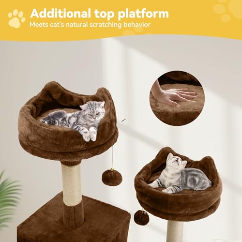 DWVO Torre para Gatos Multi-Nivel 75 in Marrón miniatura 3