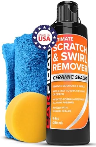 Carfidant Scratch and Swirl Remover - Car Scratch Remover for Vehicles Paint - Polishing Compound for Cars with Pad and Towel - Cutting and Buffing Compound for Paint Restorer