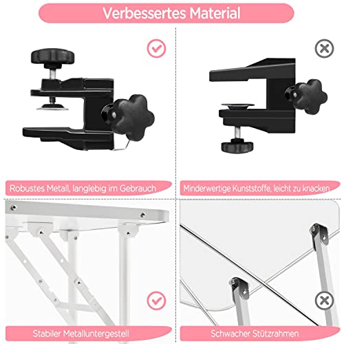 Yaheetech Hundepflegetisch, Trimmtisch für Hunde, Hundefriseur Tisch, Hunde Badetisch, Pudel Fellpflege, Hund Schertisch, höhenverstellbar, rutschfest, bis 100 KG belastbar Rosa Rosa