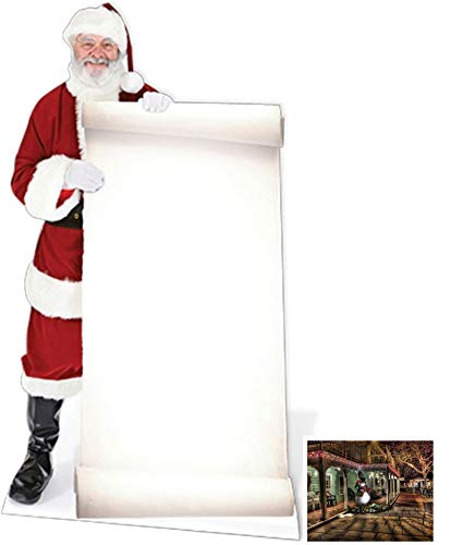 Santa with Large Sign - Christmas Lifesize Cardboard Cutout / Standee / Standup - Includes 8x10 (20x25cm) Star Photo