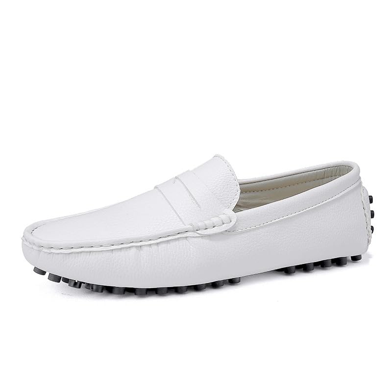 Men's Loafers Round Toe Faux Leather Penny Driving Loafers Comfortable Flexible Anti-Slip Walking Casual Slip On