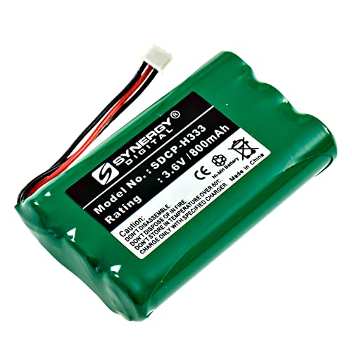 Synergy Digital Cordless Phone Battery, Works with Plantronics CT12 Cordless Phone, (Ni-MH, 3.6V, 800 mAh) Ultra Hi-Capacity, Compatible with Plantronics 6342101 Battery