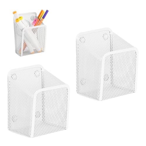 virkwuy 2 Pièces Stylos Magnétiques Panier de Rangement, Métal Maille Magnétique Boîte Rangement, Organiseur Magnétique Panier Rangemen, Convient pour...