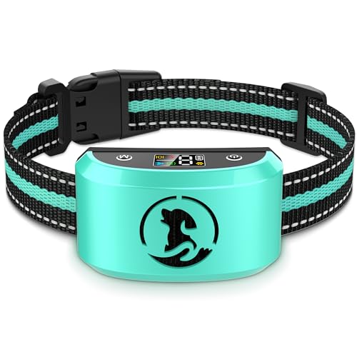 Dog Bark Collar，BXQ Bark Collar for Large Dog with 4 Training Modes and 8 Sensitivity, Rechargeable Humane Barking Collar with 8 Levels for Vibration&Shock, Waterproof Anti Bark Collars for Dogs