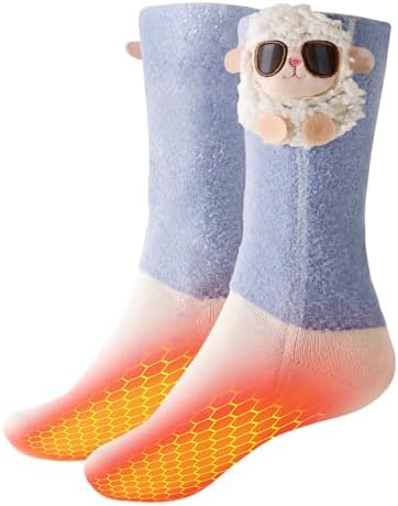 Kids Heated Socks - Boys and Girls Cute Electric Heating Socks, 2025 Upgraded 4000mAh Battery Pack & Heating Element (Not Ski Socks)