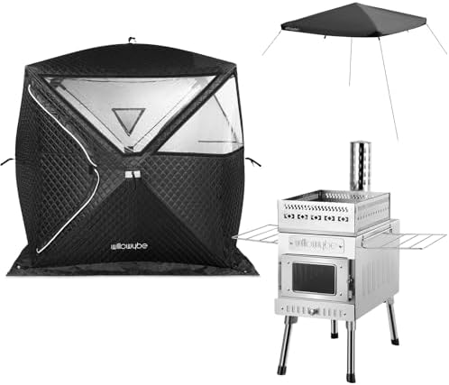 WILLOWYBE Portale Outdoor Sauna Set with Sauna Tent, Sauna Wood Stove, Cover Protection for Dry Sauna, Cooking for Family and Friends