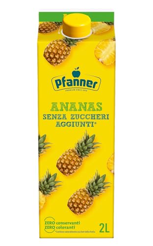 Pfanner Ananas ohne Zuckerzusatz 50% (6 x 2 l) – Ananasgetränk ohne Zuckerzusatz – 50% Fruchtgehalt – Erfrischungsgetränk im Vorratspack
