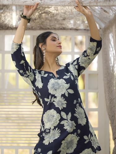 Image of Pinkmint Women's Pure Cotton Co Ord Set l Kurta Sets for Women |Kurta Sets| Printed Kurta with Pant l Stylish Pocket & 3 /4 Sleeve Women Co-ord Set (Avaiable in Plus size)