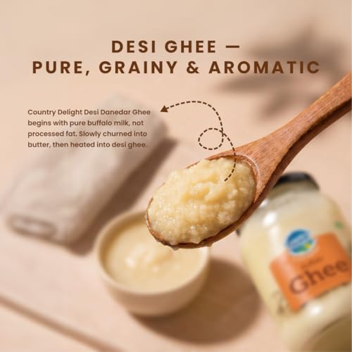 Image of Country Delight Buffalo Ghee | Pure Desi Danedar Buffalo Milk Ghee | Authentic Granular Texture, Naturally Aromatic | Premium Quality for Cooking & Wellness | 900 ML