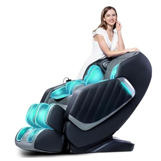 HealthRelife Sillón de masaje para todo el cuerpo, silla de masaje inteligente Zero Gravity 3D, manos robóticas con carril SL, altavoz Bluetooth, color negro